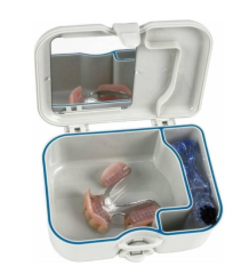 Prothesenbox mit Prothesenbürste
