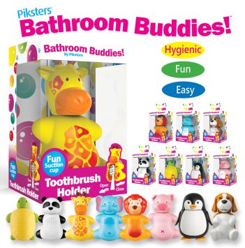 Piksters Bathroom Buddies Zahnbürstenhalter, Set mit 8 Stück