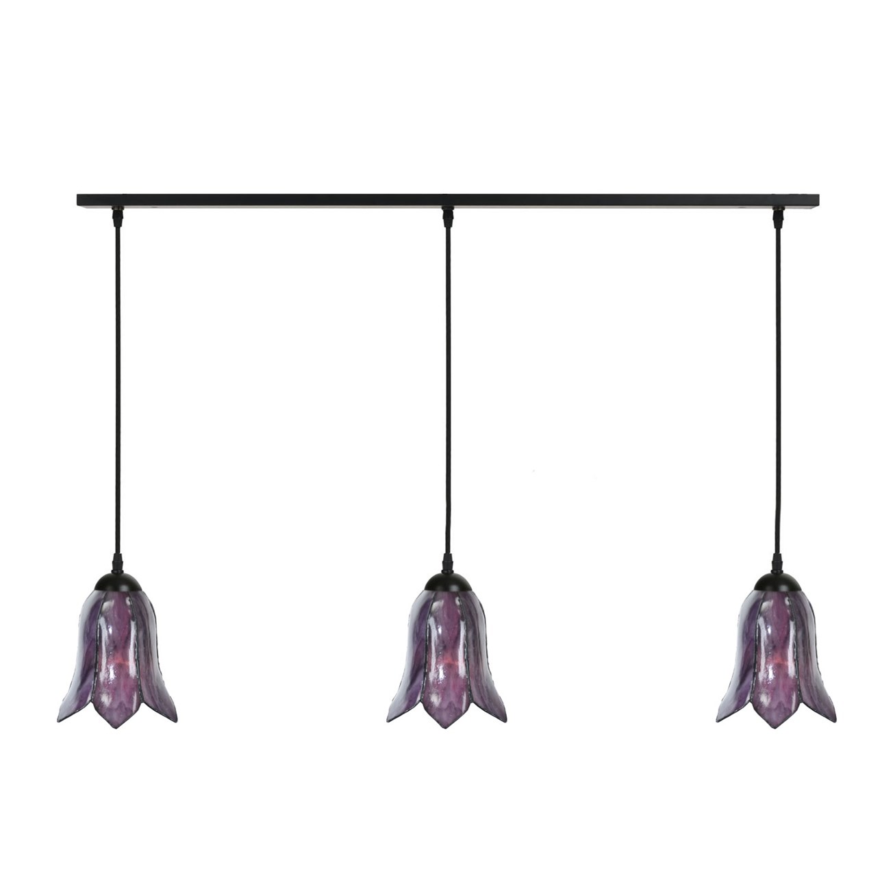 3 x Tiffany Gentian Purple aan plafondbalk