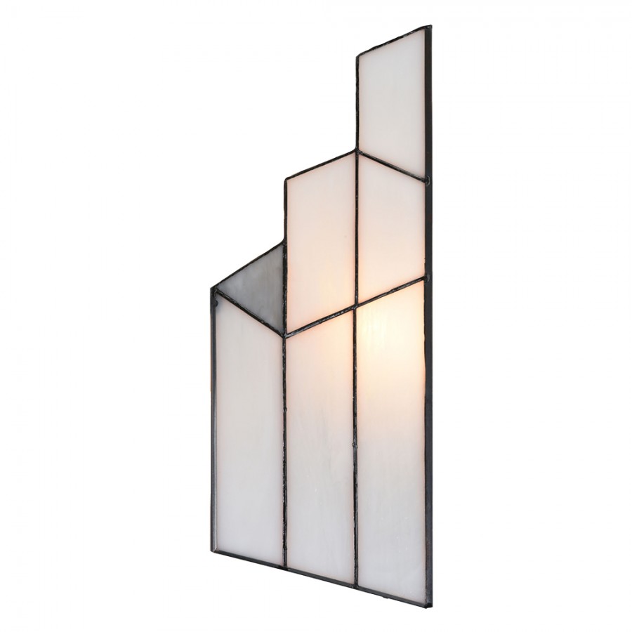 Wandlamp Tiffany 6121 - 36x4x21 cm Wit Glas