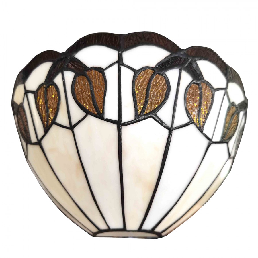 Wandlamp Tiffany 6144 - 31x15x21 cm Wit Glas