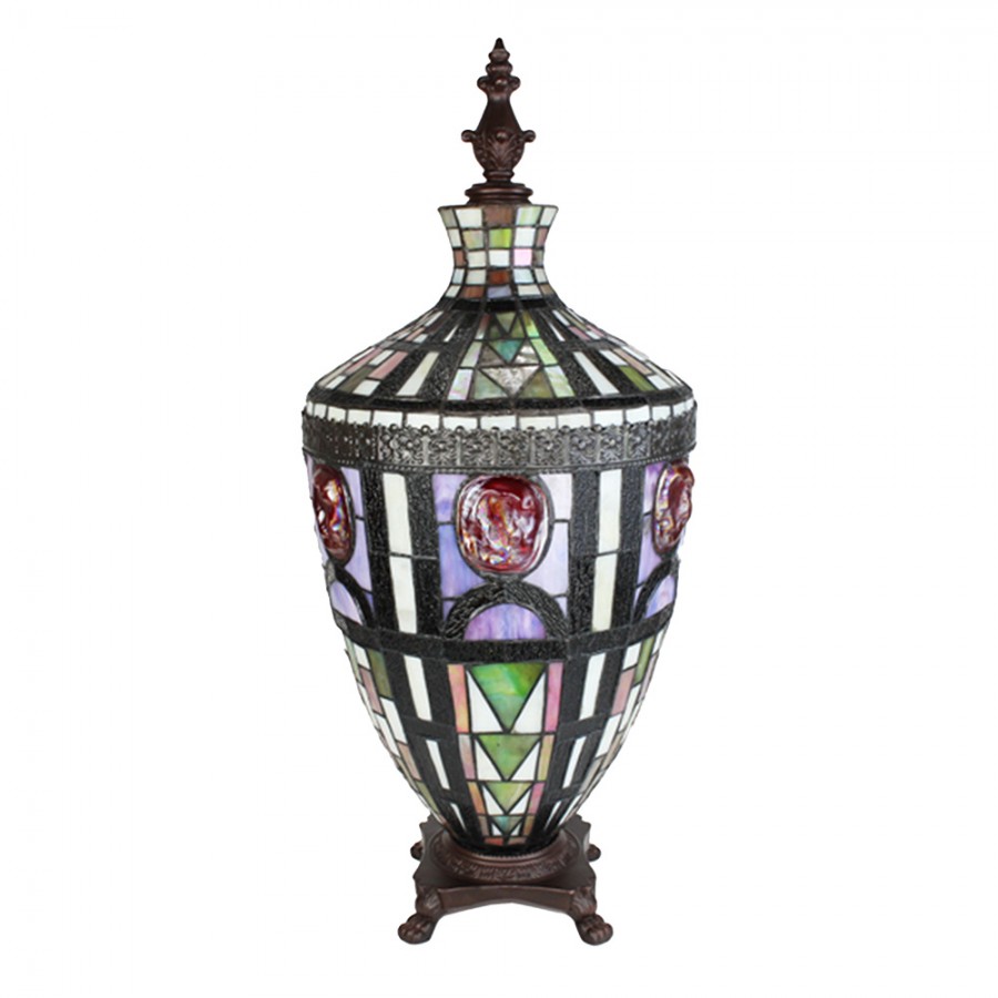 Tiffany Tafellamp 6267 - Ø 30x75 cm Groen Beige Glas 