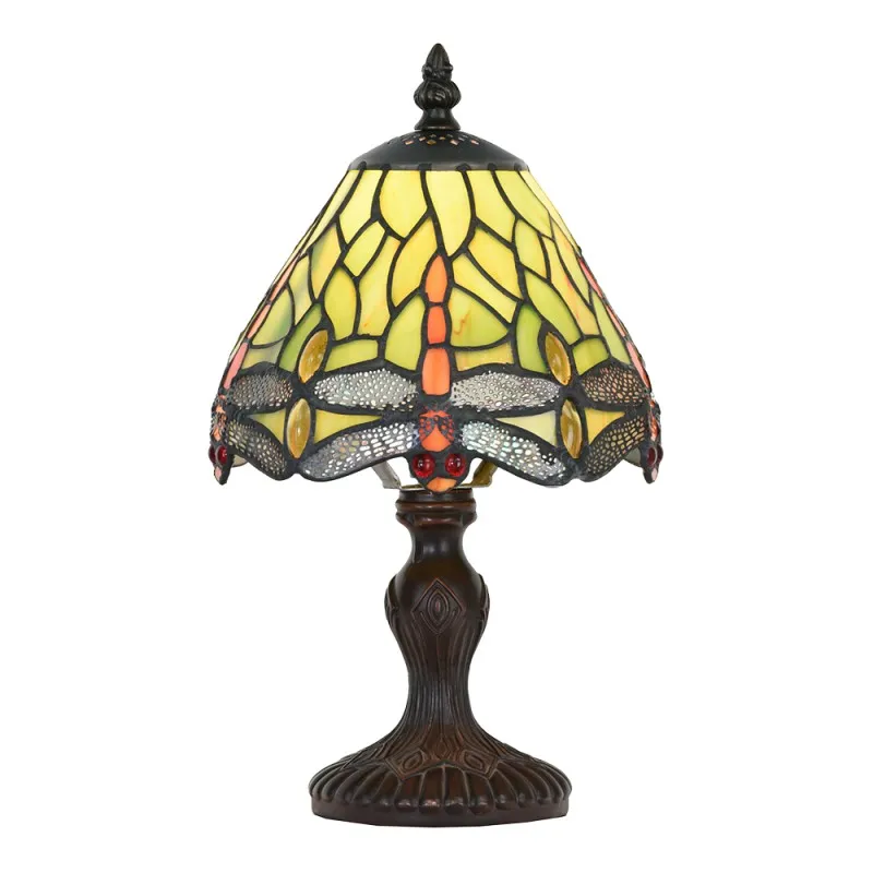 Tiffany Tafellamp 5620 - Ø 18x30 cm Groen Glas Dragonfly