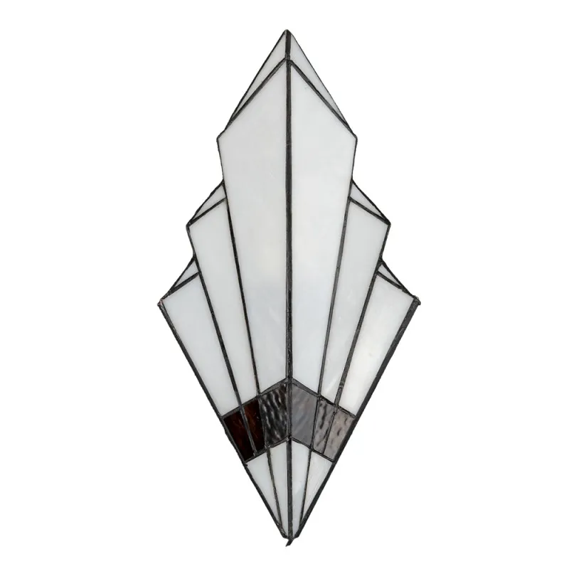 Wandlamp Tiffany 6083 - 23x13x43 cm Wit Glas