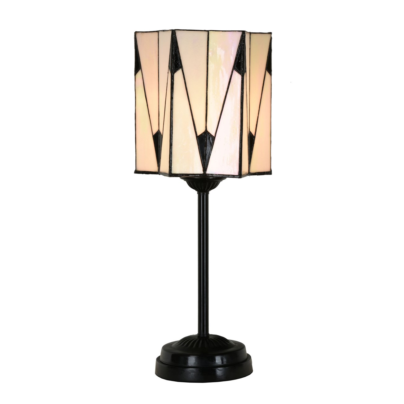 Tiffany slanke tafellamp zwart met French Art Deco