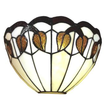 Wandlamp Tiffany 6144 - 31x15x21 cm Wit Glas
