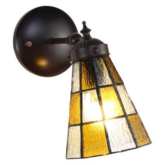 Wandlamp Tiffany 6209 - 17x12x23 cm Bruin Glas Metaal