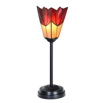 Tiffany slanke tafellamp zwart met Fleur de Vanneau \"Kievitsbloem\"