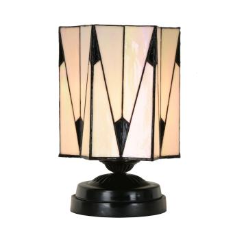 Tiffany lage tafellamp zwart met French Art Deco
