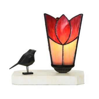 Tiffany tafellamp / sculptuur Ballade van een Vogel Fleur de Vanneau Kievitsbloem