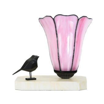 Tiffany tafellamp sculptuur Ballade van een Vogel Liseron Pink
