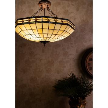 Hanglamp - Plafondlamp Tiffany 6127 - Ø 57x125cm Beige Glas