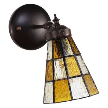 Wandlamp Tiffany 6209 - 17x12x23 cm Bruin Glas Metaal