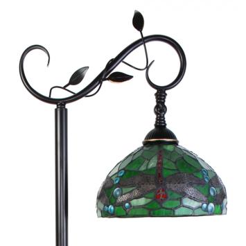 Tiffany Vloerlamp 6242 - 152 cm Groen Bruin Glas Rond