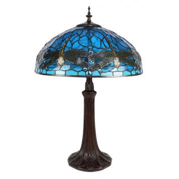 Tiffany tafellamp 41cm Dragonfly Blauw