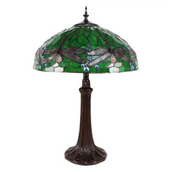 Tiffany tafellamp 41cm Dragonfly Groen