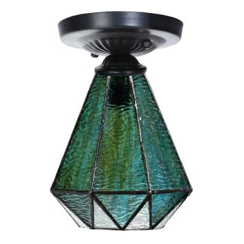 Tiffany-Deckenlampe schwarz mit Arata Green