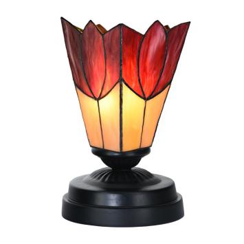 Tiffany lage tafellamp zwart met Fleur de Vanneau \