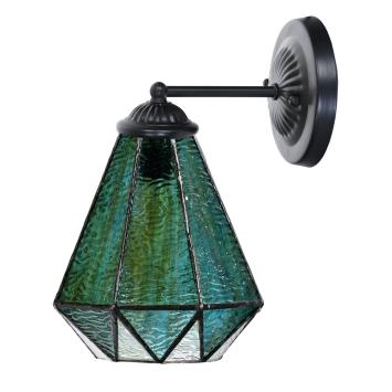 Tiffany wandlamp zwart met Arata Green