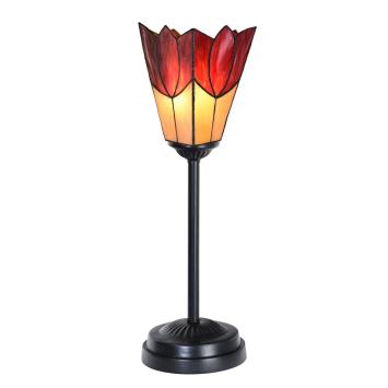 Tiffany slanke tafellamp zwart met Fleur de Vanneau \