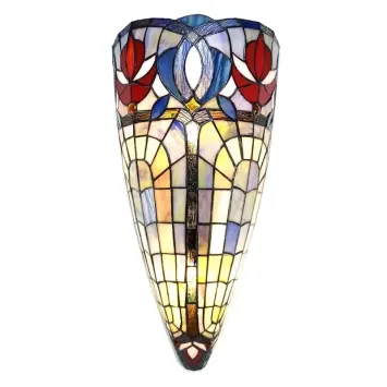 Wandlamp Tiffany 6143 - 26x15x52 cm Blauw Glas
