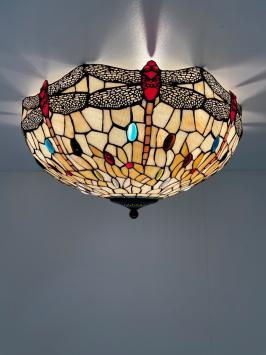 Tiffany plafondlamp 55cm Dragonfly 80