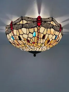 Tiffany plafondlamp 55cm Dragonfly 80