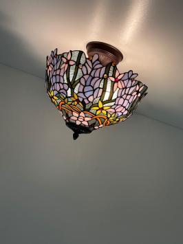 Tiffany plafondlamp Malaga Flow