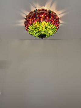 Tiffany plafondlamp Ø60cm Dragonfly 80