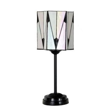 Tiffany slanke tafellamp zwart met French Art Deco