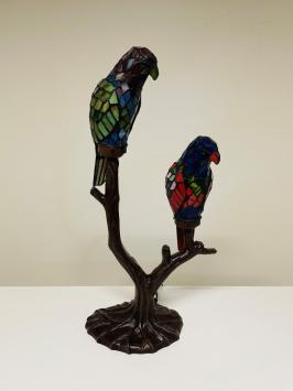 Tiffany tafellamp 2 papegaaien