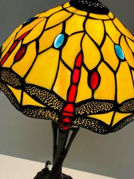 Tiffany tafellamp Dragonfly beige  - P32
