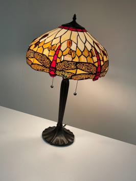 Tiffany tafellamp Ø 40cm Beige Dragonfly 5950