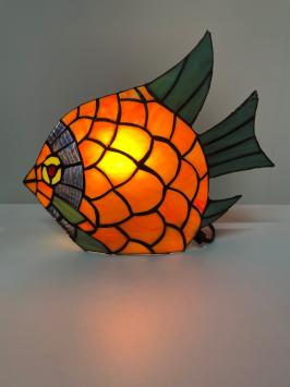 Tiffany tafellamp Vis Orange