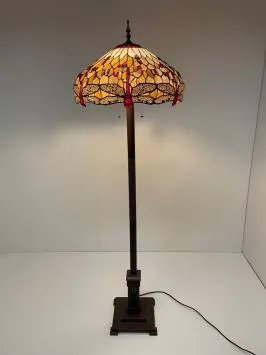 Tiffany vloerlamp 49cm Beige Dragonfly Base