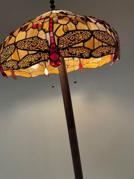 Tiffany vloerlamp 49cm Beige Dragonfly Base