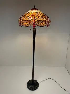 Tiffany vloerlamp Ø49cm Beige Dragonfly 5951