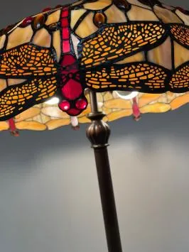 Tiffany vloerlamp Ø49cm Beige Dragonfly Rich