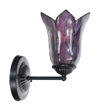 Tiffany wandlamp zwart met Gentian Purple