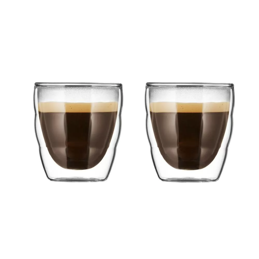 Italiaans noodzaak Mooi Bodum Espresso Kopjes Glas Dubbelwandig 2st. - De Kampeerdiscounter