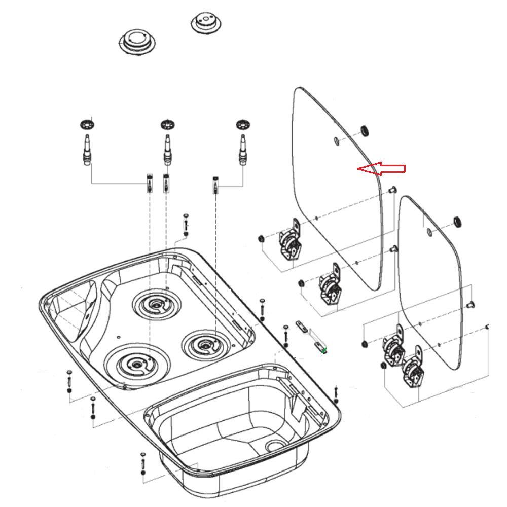 Dometic Glasdeksel Kookdeel MO 7123
