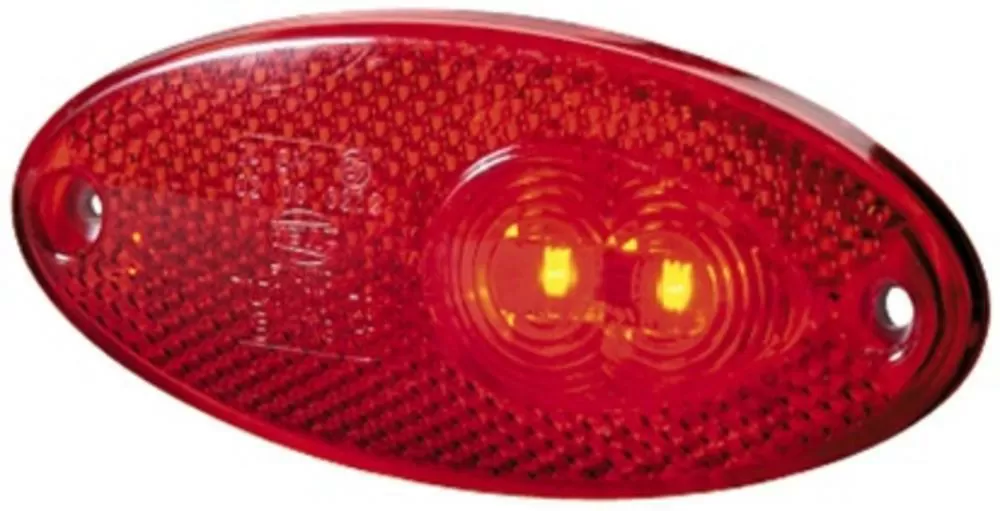 Hella Markering LED met Reflector Ovaal Opbouw Rood