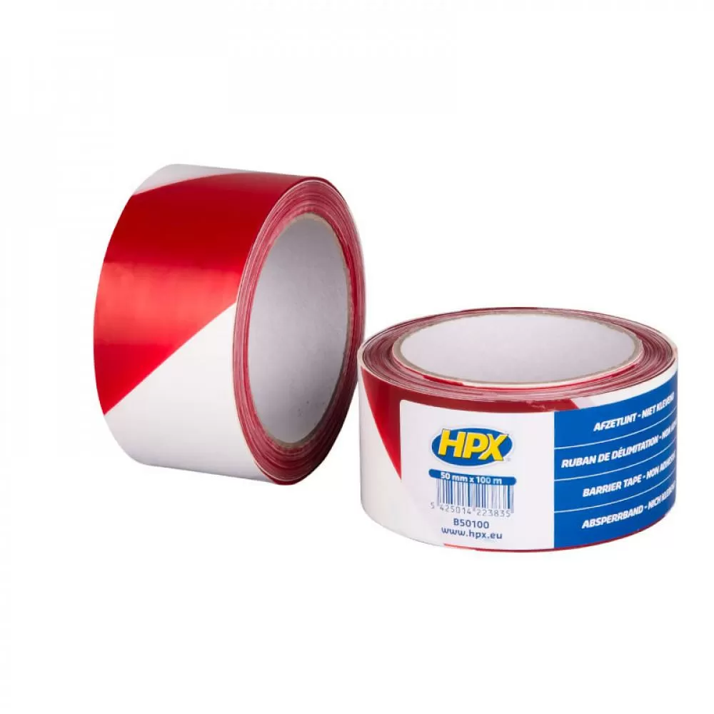 HPX Afzetlint Rood/Wit 100mtr