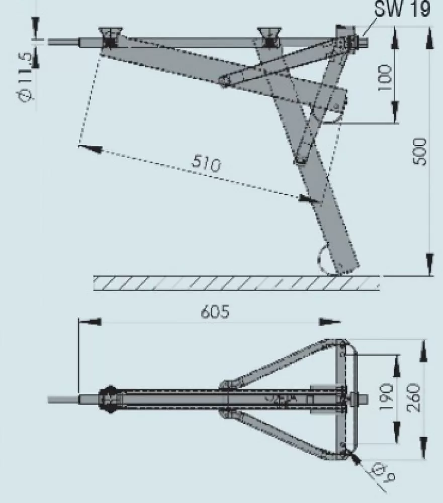 AL-KO Uitdraaisteun 800kg 19x60.5cm