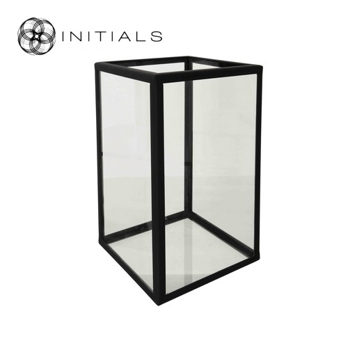 Showcase | Candleholder Serré Window Clear glass and Iron Frame Black
