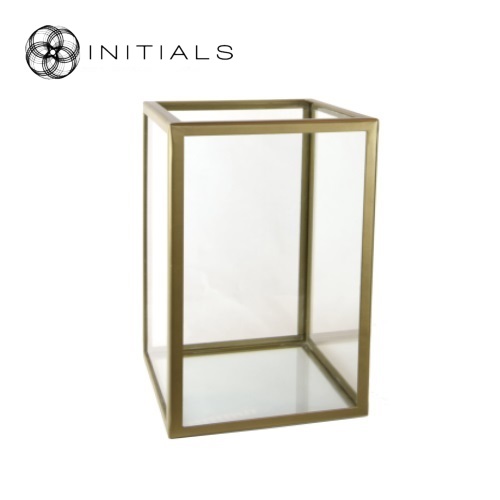 Showcase | Candleholder Serré Window Clear glass and Iron Frame Gold