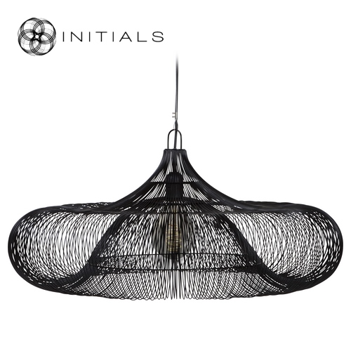 Hanging Lamp Moire Ufo Iron Wire Black