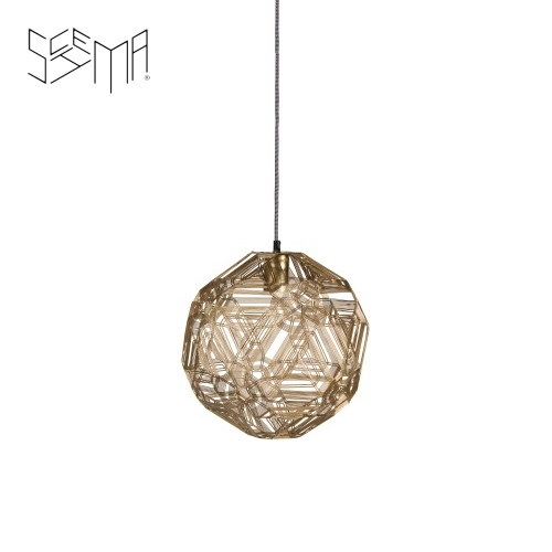 Hanging Lamp Pairot Zattelite Iron Wire Gold