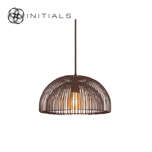 Hanging Lamp Small Moire Dome Iron Wire Metallic Brown