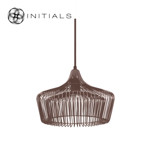 Hanging Lamp Small Moire Factory Iron Wire Metallic Brown